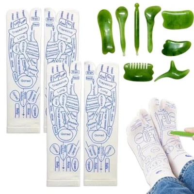 Immagine di KUBDPQOR Reflexology Socks e Massaggiatore Piedi Set, Calzini per Massaggio ai Piedi, Perfetto Riflessologico Rilassamento Corporeo