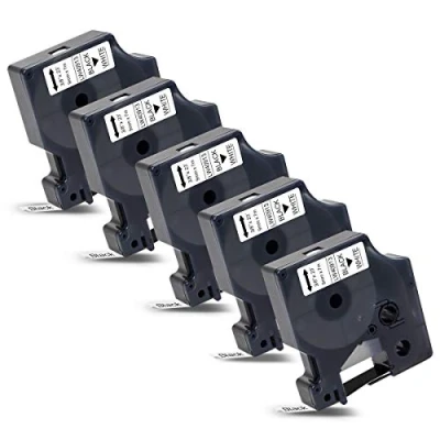 Immagine di 5x Labelwell 9mm x 7m Sostituzione Nastro Etichette Compatibile per Dymo 40913 S0720680 Nero su Bianco LabelManager 120P 160 210D 220P 360D 420P 500TS Labelpoint 250 150 Labelwriter 450 Duo