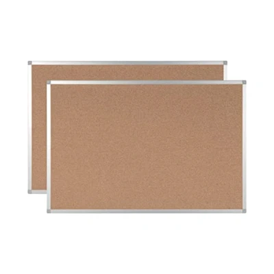 Immagine di BoardsPlus Bacheca In Sughero, 90 x 60 cm, Con Cornice Sottile Alluminio Anodizzato, Lavagna Sughero Autorigenerante, pack 2