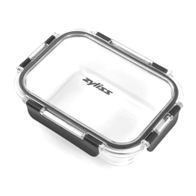 Immagine di Zyliss E981064 contenitore in vetro infrangibile, 640 ml, ermetico per alimenti con coperchio sigillabile, adatto al microonde, senza BPA, congelatore, frigorifero, 18 cm x