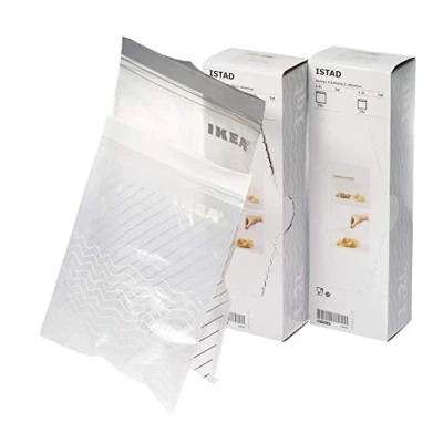 Immagine di ISTAD 2 confezioni IKEA Confezione da 100 sacchetti congelatore richiudibili, 50 1,2 l, 2,5 colore: bianco Grigio