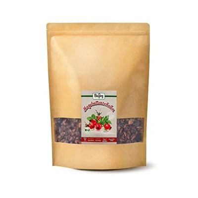 Immagine di Biojoy Bucce di Rosa Selvatica BIO (2 kg), essiccata e intera, per Tè o Infusione (Rosa canina)