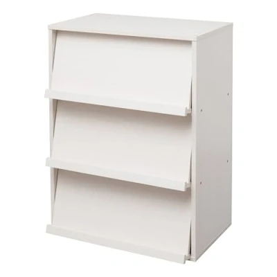 Immagine di Iris Ohyama, Mobile, Libreria, Scaffale portaoggetti, 3 ante pieghevoli, Design, Solido, Moderno, Multiuso, Ufficio, Camera da letto, Soggiorno, Flap Rack CHR 3, Rovere bianco