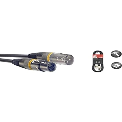 Immagine di Stagg SMC1 YW Cavo microfono con anello giallo, 1 m, 3 pin, XLR maschio a femmina
