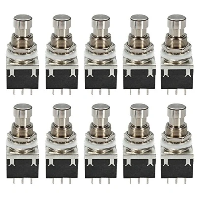 Immagine di E Support™ 10 x 3PDT 9 Pins Box Stomp pedale interruttore True Bypass in metallo nero