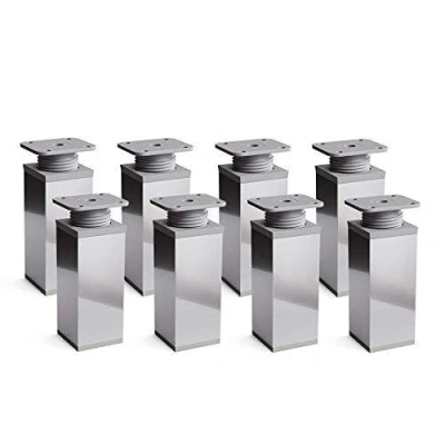 Immagine di sossai® Gambe per mobili MFV1 set di 8 regolabili in altezza Altezza: 120 mm (+20mm) Design: Cromo Forma angolare: 40 x Viti inclusi