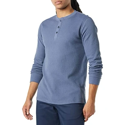 Immagine di Amazon Essentials Serafino a Nido D’Ape Maniche Lunghe Regular Fit Uomo, Indaco, S
