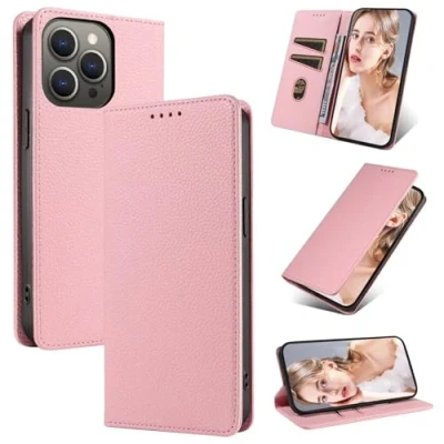Immagine di Beajew Cover per Xiaomi Poco X3/Poco X3 NFC/Poco Pro Flip Custodia in Pelle PU, Funzione Supporto,Magnetica,Slot Schede,Protettiva Resistente Antiurto,Premium Wallet Libro Case Rosa