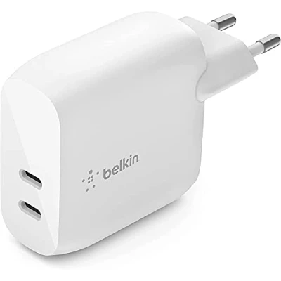 Immagine di Belkin Caricabatteria da Parete USB Type C PD 40 W (2 Porte C, 20 per Porta, Ricarica Rapida iPhone 14/14 Plus, 13, 12, iPad PRO, Galaxy e Altri)