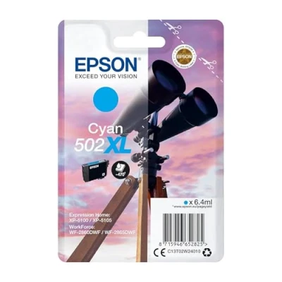 Immagine di EPSON BINOCULARS SINGLEPACK CYAN XL 502XL INK 6.4 ML