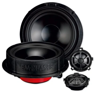 Immagine di EMPHASER EM VWF4 Plug &amp; Play 2 vie 15,5 cm/6&quot; Componenti System, compatibile con VW T6.1 furgoni, camper, altoparlante da incasso per porte/cruscotto, 80 W RMS