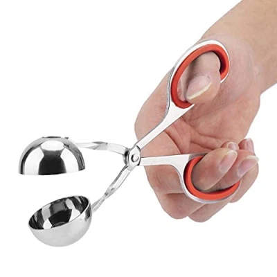 Immagine di Pinze per Polpette in Acciaio Inossidabile,Polpette Antiaderenti Polpette,Stampo Cucchiaio Melone Antiaderente Paletta Carne Pinza Dolci Ghiaccio