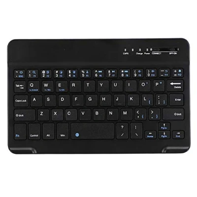 Immagine di Cuifati Tastiera Wireless, Lega Leggera in Alluminio 7 8 Pollici Portatile Compatibile per Smartphone/Pad/Laptop/Desktop, Wireless Bluetooth Android iOS Nero