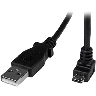 Immagine di StarTech.com Cavo Micro USB Da 2 m, A B angolato verso il basso, angolo 90 gradi 1x (M), Nero (USBAUB2MD)