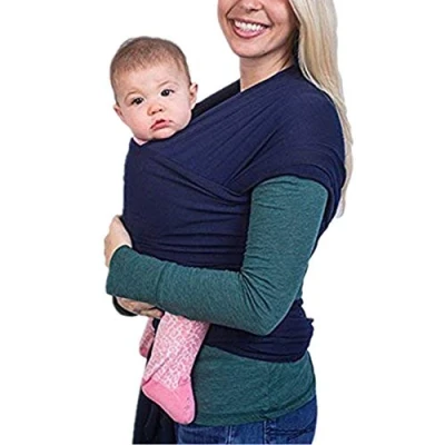 Immagine di VOARGE, fascia elastica per neonati e neonati, il trasporto bambini la pancia, all&#039;interno di 16 kg, blu scuro