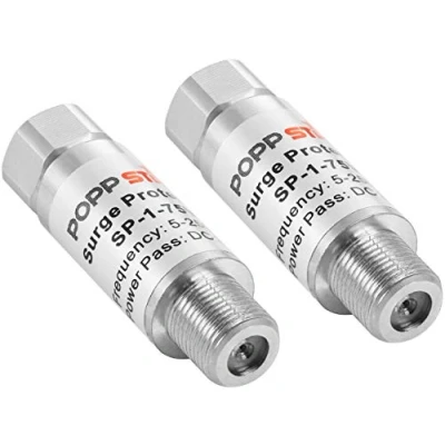 Immagine di Poppstar 2x Antenna Sat Protezione da sovratensione (adattatore F plug a socket), per sistemi coassiali via cavo e satellite (antenne, coassiale, TV cavo, DVB S, T, LNB)