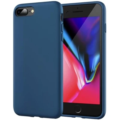 Immagine di JETech Cover in Silicone per iPhone 7 Plus, 8 Plus 5,5 Pollici, Custodia Protettiva con Tutto Il Corpo Tocco Morbido setoso, Antiurto Fodera Microfibra (Blu Cobalto)