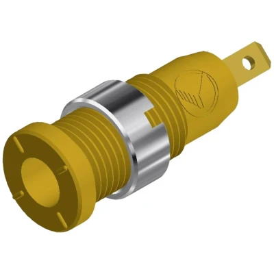 Immagine di SKS Hirschmann MSEB 2610 F 2,8 Au Presa di sicurezza da laboratorio verticale Ø perno: 2 mm Giallo 1 pz.