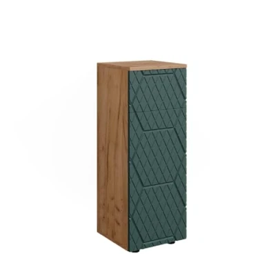 Immagine di Vicco Mobile midi Irma, Quercia dorata/Verde, 30 x 81 cm con 1 cassetto, 2 scomparti, bagno