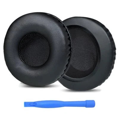 Immagine di Cuscinetti Auricolari di Ricambio per Skullcandy Hesh, Hesh 2, 2 Bluetooth Wireless Over Ear Headphones Cuffie MMOBIEL Memory Foam Protein PU Padiglioni Nero