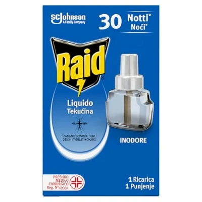 Immagine di Raid Liquido Elettrico Antizanzare Comuni e Tigre, Ricarica, Inodore, 1 Confezione da 21ml, 30 Notti