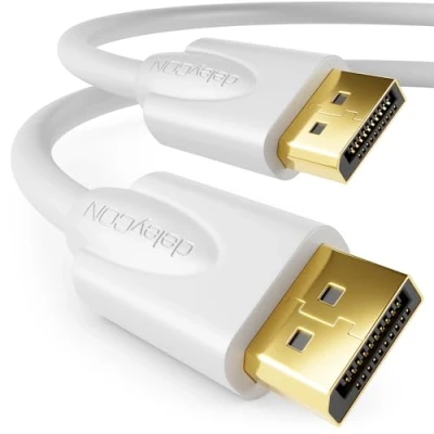 Immagine di deleyCON 2m Cavo DisplayPort 4K 2160p 3D HDCP Spina DP (20 Pin) su PC Notebook Monitore Scheda Grafica Bianco