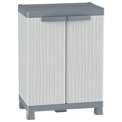 Immagine di Terry, Base 700 UW, Armadietto da Interno Esterno a Due Ante, 2 Ripiani e Vaschette. Materiale: Plastica, Dimensioni: 43,8x70x97,6 cm