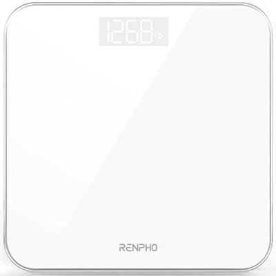 Immagine di RENPHO Bilancia Pesa Persone, Pesapersone Digitale Alta Precisione con Lettura Grande LED Display, Tecnologia Step On, Capacità 180kg/400lb, Bianco