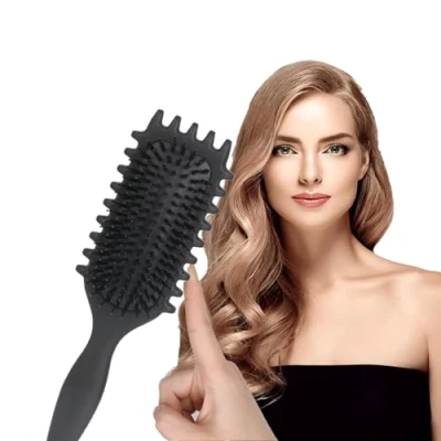 Immagine di 2024 Nuovo Bounce Defining Curl Spazzola, Spazzola Curly Brush, per Capelli Ricci Setole Cinghiale (A)