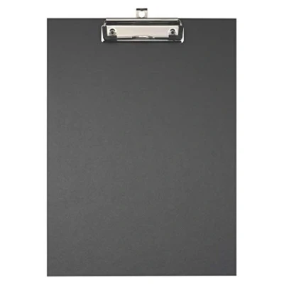 Immagine di Exacompta 17291E Porta blocco in carta patinata con clip e sistema di fissaggio a parete formato 23 cm x 32 per documenti A4 colore nero.