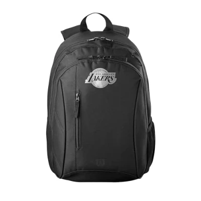 Immagine di Wilson Zaino della Squadra NBA, Adatto per 1 Pallone da Basket di Dimensioni Ufficiali, Logo in Argento, Poliestere