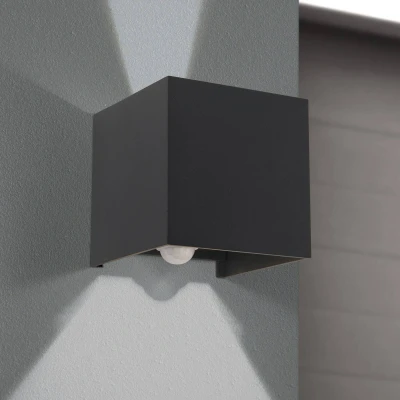 Immagine di ORION Applique da esterno a LED Cube S, antracite, metallo, sensore