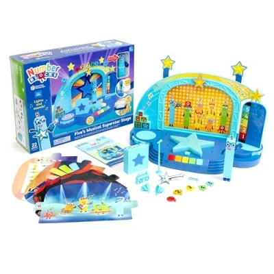 Immagine di Learning Resources Numberblock Five’s Palcoscenico Magico Superstar, Giocattoli per Bambini di 3 Anni, Set Deluxe con Figura Five Inclusa, Multicolore, HM96095 UK