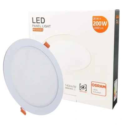 Immagine di OFFERTA FactorLED! Downlight a LED 20W Extra Piatto, Soffitto Rotondo da Incasso 2400 Lumen, Diametro 22cm, Luce calda 3000K