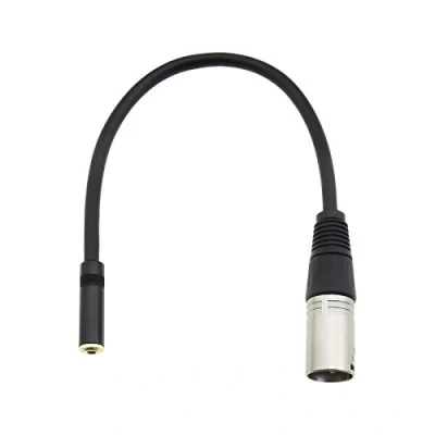 Immagine di Create idea Mini Jack 3,5 Mm 1/8 Pollici Microfono TRS Presa Femmina A 3 Pin XLR Maschio Spina Adattatore Audio Convertitore Cavo Linea 0,3 M/1 Ft Fili Neri