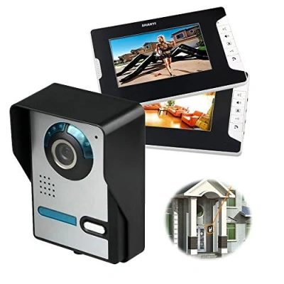 Immagine di Videocitofono campanello videocitofono, Citofono con 7 pollici 2 monitor 1 telecamera per casa monofamiliare, visione notturna TFT LCD a infrarossi, notturna, di controllo elettroserratura