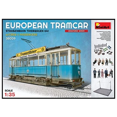 Immagine di MiniArt Mini Art 550038009 38009 Tram Diorama 1:35 con Base e Accessori fedeli all&#039;originale, modellismo, Kit di Costruzione in plastica, Artigianato, Hobby, incollaggio, assemblaggio,