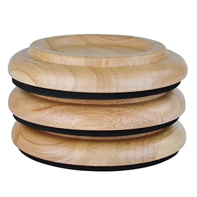 Immagine di Kingpoint, set di piedini a coppa in legno massiccio per pianoforti coda, confezione da 3 pezzi , Natural