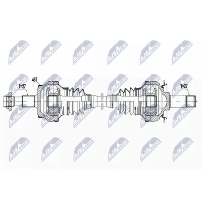 Immagine di NTY NPW ME 136 Albero motore / Semiasse Assale posteriore Sx, Dx, 74, 773mm Trasmissione automatica