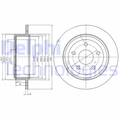 Immagine di DELPHI BG4157 Disco freno 316 12 5 pieno Oleato non trattato senza cuscinetto ruota, anello sensore ABS JEEP: WRANGLER 3