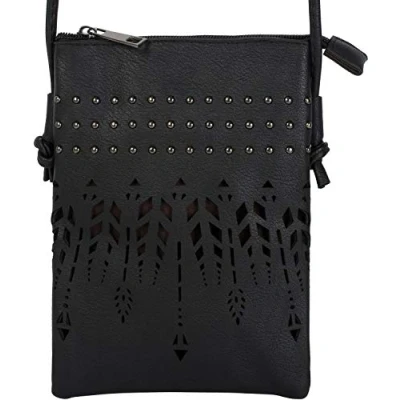 Immagine di styleBREAKER Mini borsa a tracolla da donna stile etnico con borchie, spalla, borsetta mano, 020122260, colore:Nero