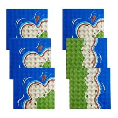 Immagine di Apostrophe Games Isola piastre di base per blocchi costruzione Compatibile con tutte le principali marche 6 Pacco spiaggia 4 angoli e 2 dritto