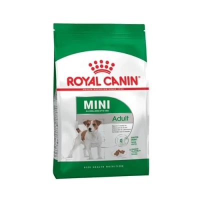 Immagine di Royal Canin Mini Adult 4 kg Alimento completo per cani di piccola taglia Acidi grassi omega 3 la pelle e il mantello Contenuto energetico bilanciato dimensione crocchette adattata