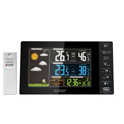 Immagine di LA CROSSE TECHNOLOGY WS6827 BLA Stazione meteorologica con Schermo a Colori, Colore Nero