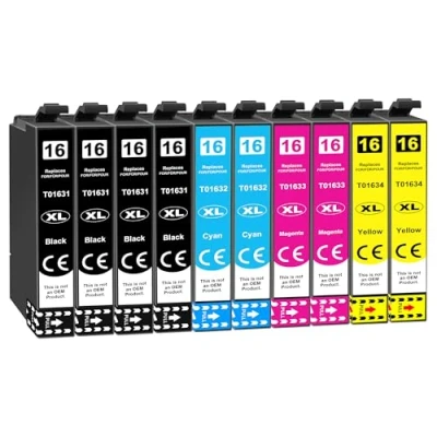 Immagine di Cartucce 16XL Multipack Compatibile con Epson 16 XL per WorkForce WF 2510 2630 2530 2750 2010 2520 2540 2650 2660 2760 (4 Nero,2 Ciano,2 Magenta,2 Giallo)