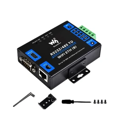 Immagine di Waveshare RS232/485 to WiFi And RJ45 Ethernet Converter Module Industrial Grade Serial Server,Support WiFi,Serial Port Ethernet, Modbus Gateway, MQTT Gateway
