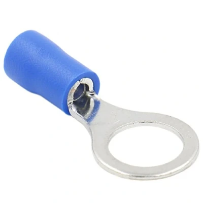 Immagine di Heschen anello terminale a crimpare connettori vinile isolato filo elettrico connettore RV2 8 perno taglia 5/40,6 cm per 1.5 2.5 mm² (16 14 AWG) blu 100 pezzi