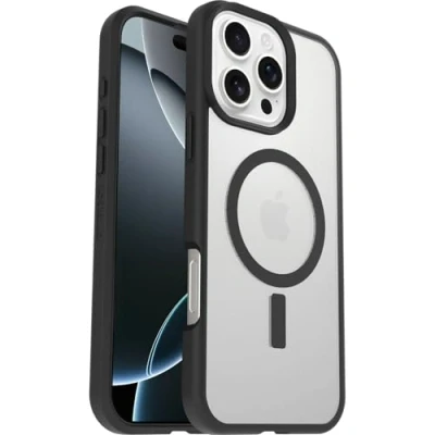 Immagine di OtterBox cover per iPhone 16 Pro Max Sleek Series MagSafe, resistente a shock e cadute fino, ultrasottile, testata norme MIL STD 810G, Trasparente/Nero, Senza Retail Package