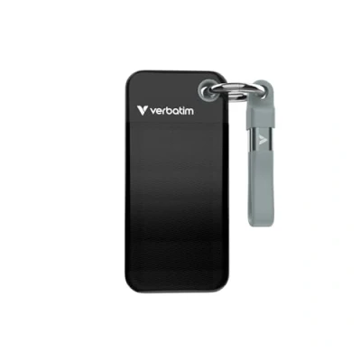 Immagine di Verbatim Pocket SSD da 1 TB (NVMe SSD, USB 3.2 Gen 2, fino a 1.000 MB/s di velocità lettura e scrittura, hard disk portatile per Mac, PC console gioco, nero/grigio)