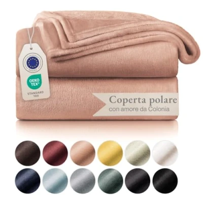 Immagine di Blumtal Coperta Pile 150x200cm Plaid Divano Super Morbida certificata OKEO Tex Winter Blanket in Rosa